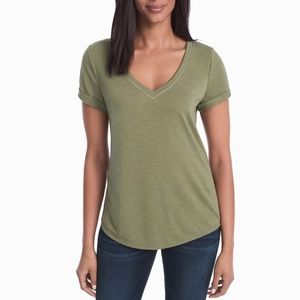 White House Black Market Short sleeve V-neck Tee